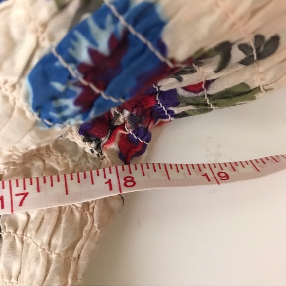 Jane and Delancey 100 % Cotton Floral Peplum Elastic Smocked Top Size S - Picture 11 of 12